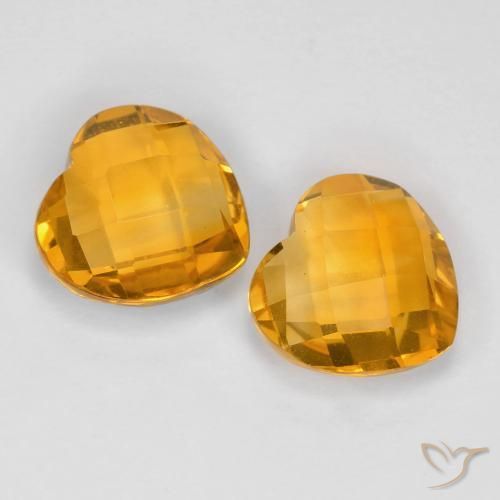 3.41 ct natürliche Orange-Gold Citrin-Edelsteine, Herz, VVS