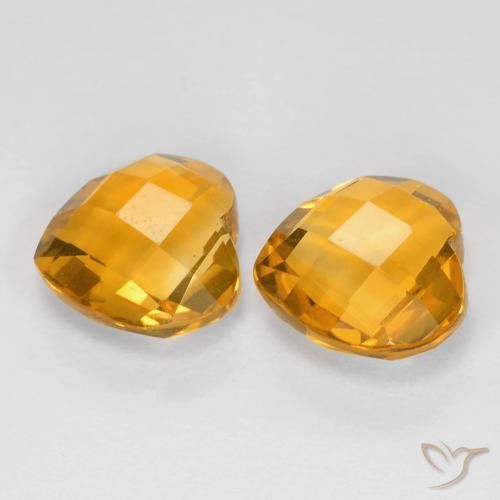 3.41 ct natürliche Orange-Gold Citrin-Edelsteine, Herz, VVS