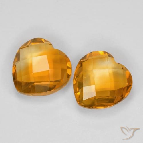 3.50ctw Natürlicher Orange-Gold Citrin, Herz, VVS
