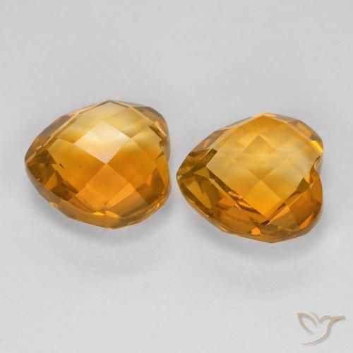 3.50 ct natürliche Orange-Gold Citrin-Edelsteine, Herz, VVS