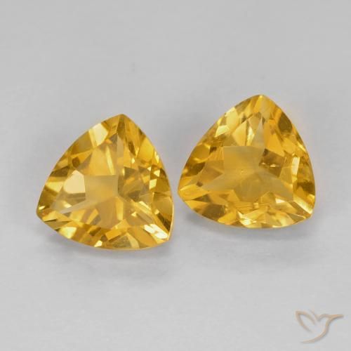 1.51 ct natürliche Medium Dark-Golden Citrin-Edelsteine, Trillion, VS