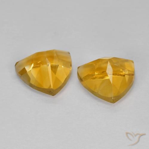 1.51 ct natürliche Medium Dark-Golden Citrin-Edelsteine, Trillion, VS