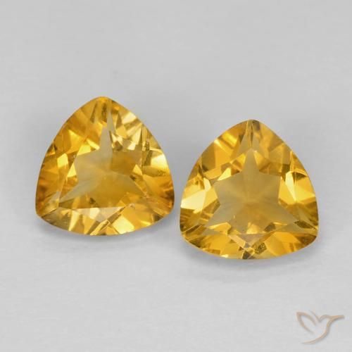 1.40ctw Natürlicher Medium Dark-Golden Citrin, Trillion, VS