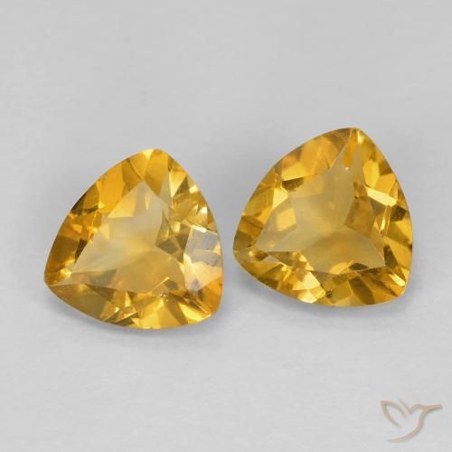 1.40 ct natürliche Medium Dark-Golden Citrin-Edelsteine, Trillion, VS