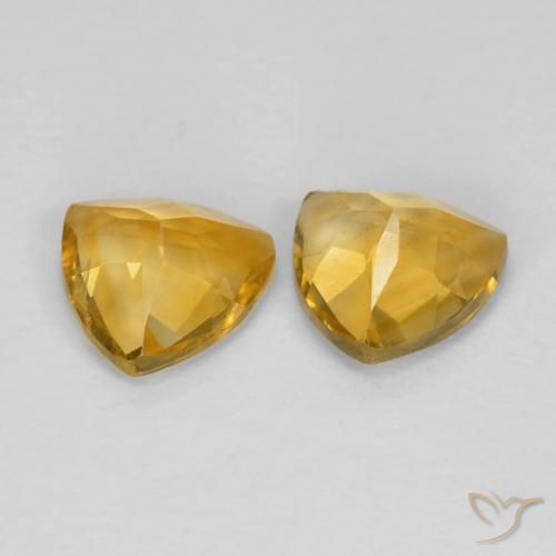 1.40 ct natürliche Medium Dark-Golden Citrin-Edelsteine, Trillion, VS