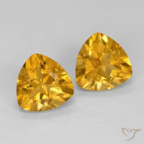 1.69 ct natürliche Tiefes Goldorange Citrin-Edelsteine, Trillion, VS