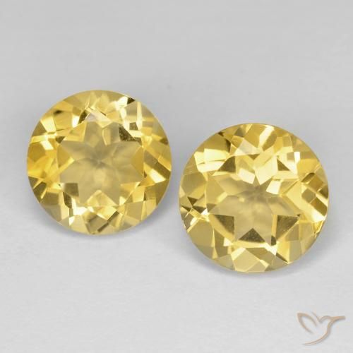 3.72ctw Natürlicher Gold-gelb Citrin, Runden, VVS