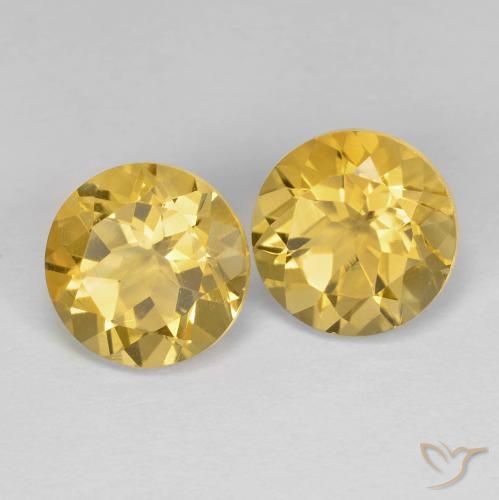 3.84 ct natürliche Mittelgold Citrin-Edelsteine, Runden, VVS