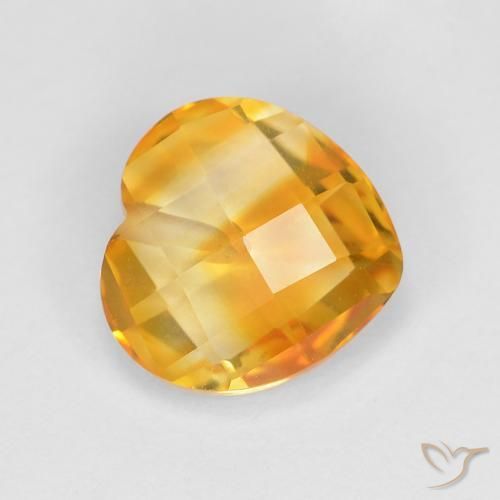 9,17 ctw natürlicher Tiefes Orange-Gold Citrin, Herz, VVS