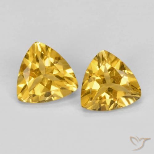 1.33ctw Natürlicher gold-orange Citrin, Trillion, VVS