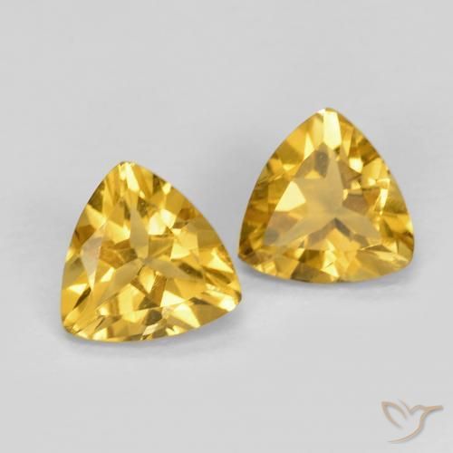 1.33 ct natürliche gold-orange Citrin-Edelsteine, Trillion, VVS