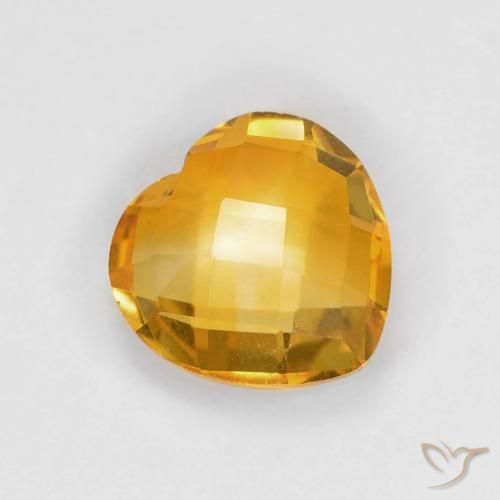 9,17 ctw natürlicher Tiefes Goldorange Citrin, Herz, VVS