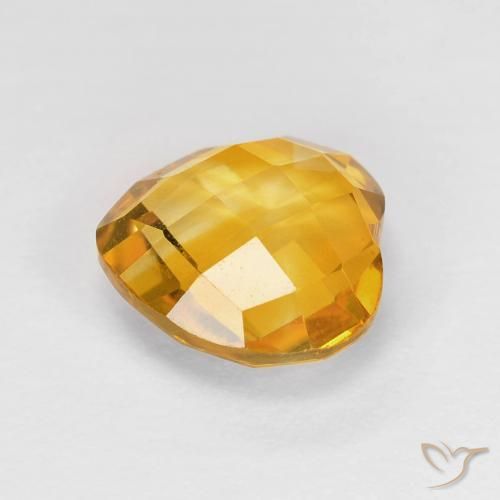 9,17 ctw natürlicher Tiefes Goldorange Citrin, Herz, VVS