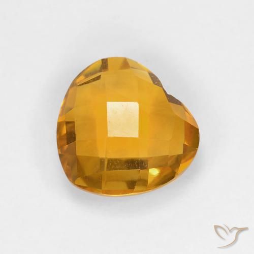 1.61ct Natürlicher Dunkelgolden Citrin, Herz, VVS