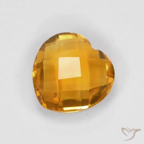 1.70ct Natürlicher Tiefes Orange-Gold Citrin, Herz, VVS