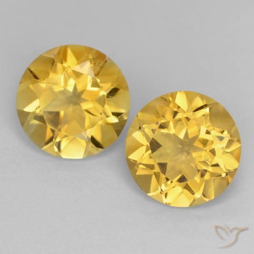 3.40ctw Natürlicher Mittelgold Citrin, Runden, VS