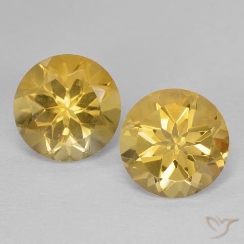 3.62ctw Natürlicher gold-orange Citrin, Runden, VVS
