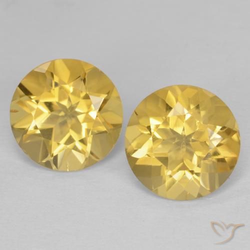 3.34ctw Natürlicher Helles Gold Citrin, Runden, VVS