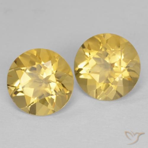 3.34 ct natürliche Helles Gold Citrin-Edelsteine, Runden, VVS