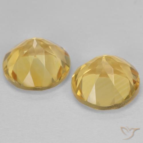 3.88 ct natürliche gold-orange Citrin-Edelsteine, Runden, VVS