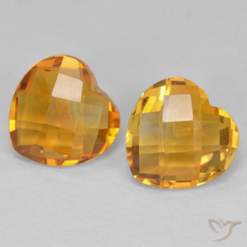 3.25 ct natürliche Orange-Gold Citrin-Edelsteine, Herz, VVS