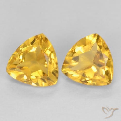 1.50 ct natürliche Helles Gold Citrin-Edelsteine, Trillion, VVS-VS