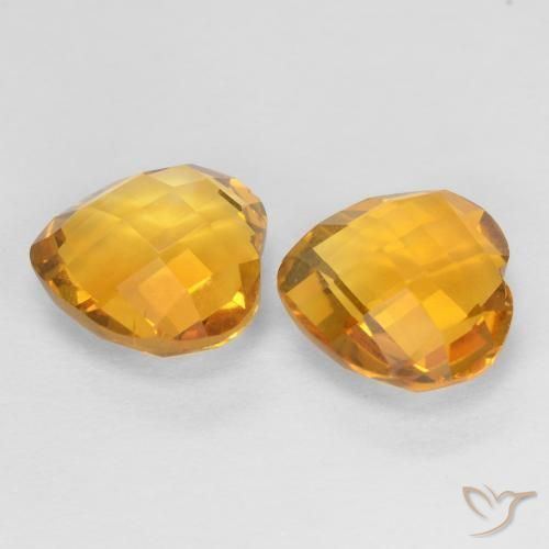 3.43 ct natürliche Mittelorange Citrin-Edelsteine, Herz, VVS-VS