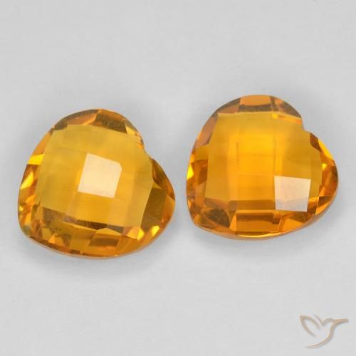 3.34ctw Natürlicher Mittelorange Citrin, Herz, VVS