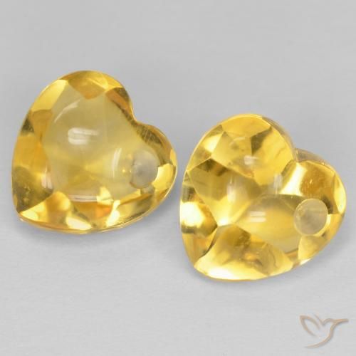 5.73ctw Natürlicher Helles Gold-Gelb Citrin, Herz, Transparent