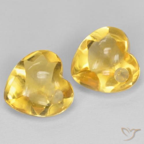 5.73 ct natürliche Helles Gold-Gelb Citrin-Edelsteine, Herz, Transparent