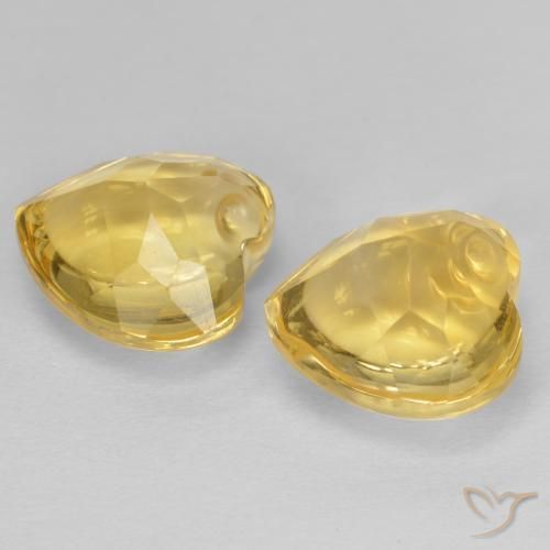 5.73 ct natürliche Helles Gold-Gelb Citrin-Edelsteine, Herz, Transparent