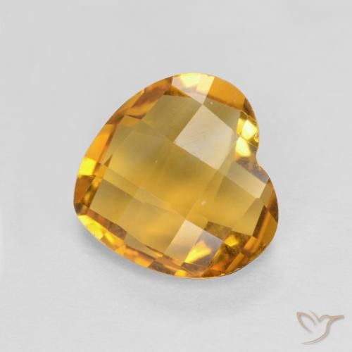 1.57ct Natürlicher Dunkelgolden Citrin, Herz, VVS-VS