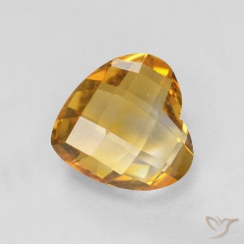 1.65ct Natürlicher Tiefes Goldorange Citrin, Herz, VVS