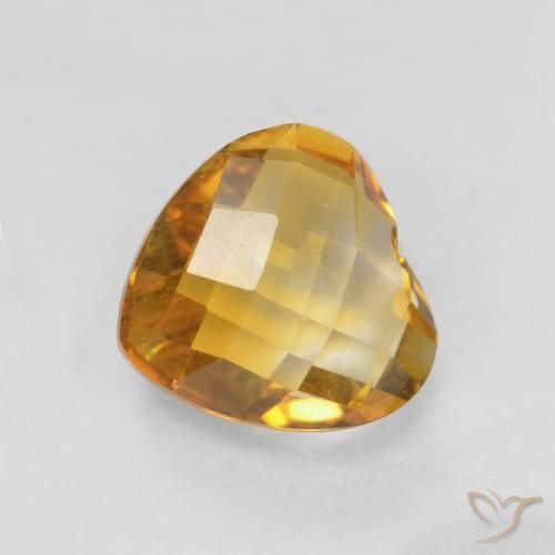 9,17 ctw natürlicher Tiefes Goldorange Citrin, Herz, VVS