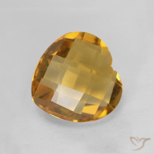 1.73ct Natürlicher Dunkelgolden Citrin, Herz, VVS