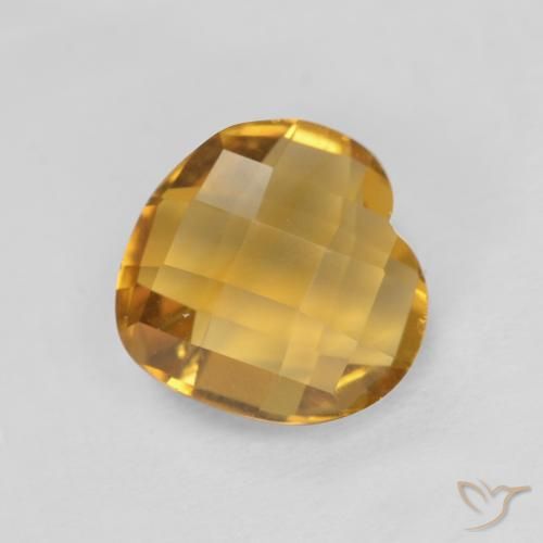 1.65ct Natürlicher Dunkelgolden Citrin, Herz, VVS
