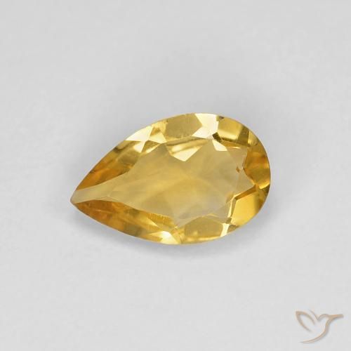 0.73ct Natürlicher Tiefes Gold Citrin, Birnenform, VVS-VS