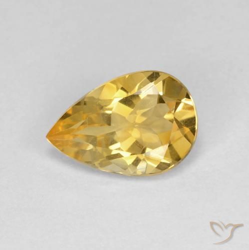 1.64ct Natürlicher Mittelgold Citrin, Birnenform, VVS