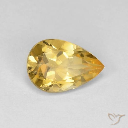 9,17 ctw natürlicher Mittelgold Citrin, Birnenform, VVS