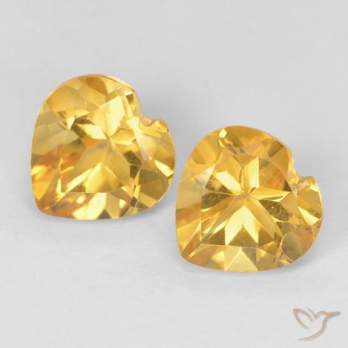 1.46ctw Natürlicher Medium Dark-Golden Citrin, Herz, VVS