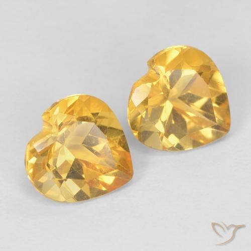 1.46 ct natürliche Medium Dark-Golden Citrin-Edelsteine, Herz, VVS