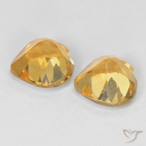1.46 ct natürliche Medium Dark-Golden Citrin-Edelsteine, Herz, VVS