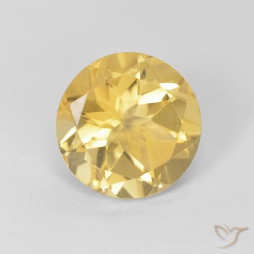 1.77ct Natürlicher Helles Gold-Gelb Citrin, Runden, VVS