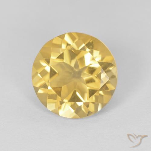 1.74ct Natürlicher Helles Gold-Gelb Citrin, Runden, VVS