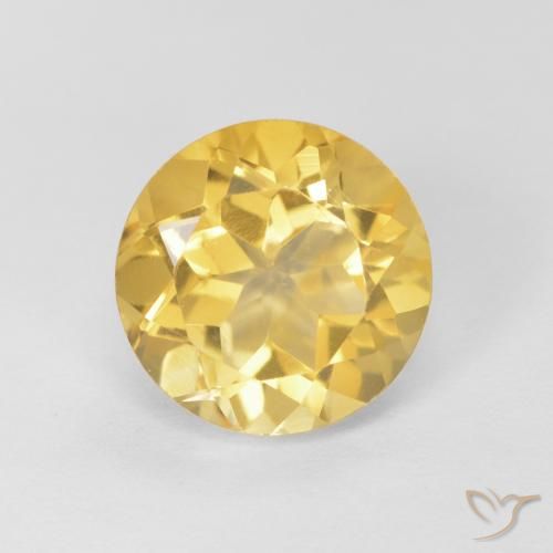 1.96ct Natürlicher Hell Gold Citrin, Runden, VVS