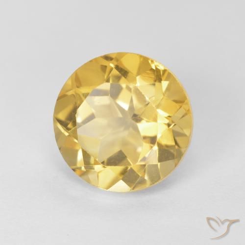 9,17 ctw natürlicher Hell Gold Citrin, Runden, VVS