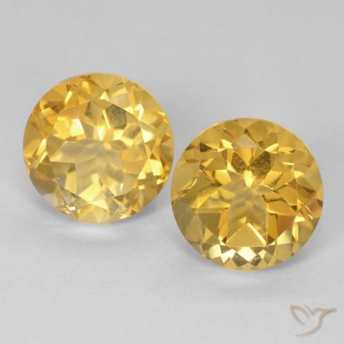 3.89ctw Natürlicher Golden Citrin, Runden, VVS-VS