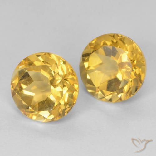 3.89 ct natürliche Golden Citrin-Edelsteine, Runden, VVS-VS