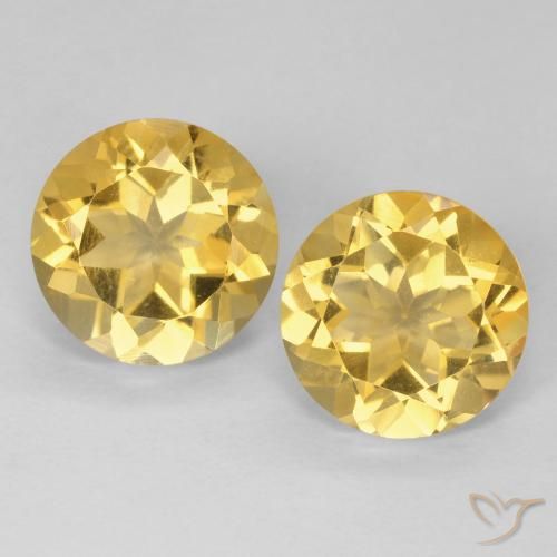 3.71ctw Natürlicher Golden Citrin, Runden, VVS-VS