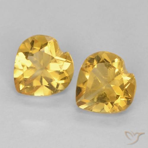 1.39ctw Natürlicher Golden Citrin, Herz, VVS-VS